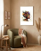 butterfly-african-woman-in-bloom framed in a tender room thumbnail