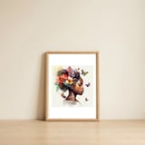 butterfly-african-woman-with-flowers — framed, leaning against the wall thumbnail