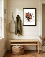 butterfly-african-woman-with-flowers framed in a relaxed room thumbnail