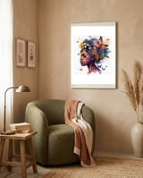 Watercolor Butterfly African Woman #7 framed in a tender room thumbnail