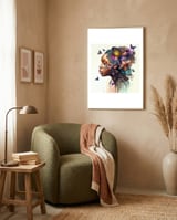 butterfly-african-woman-profile framed in a tender room thumbnail