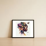 butterfly-african-woman-with-leaves — framed, leaning against the wall thumbnail