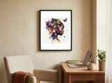 butterfly-african-woman-with-leaves framed in a focused room thumbnail