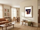 watercolor-carnival-feathered-mask-portrait framed in a grounding room thumbnail