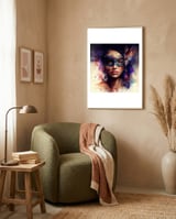 watercolor-carnival-feathered-mask-portrait framed in a tender room thumbnail