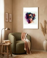 watercolor-carnival-black-mask-portrait framed in a tender room thumbnail