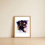 watercolor-carnival-lace-mask-woman — framed, leaning against the wall thumbnail