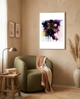 watercolor-carnival-lace-mask-woman framed in a tender room thumbnail