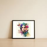teal-veil-blossom-accent — framed, leaning against the wall thumbnail