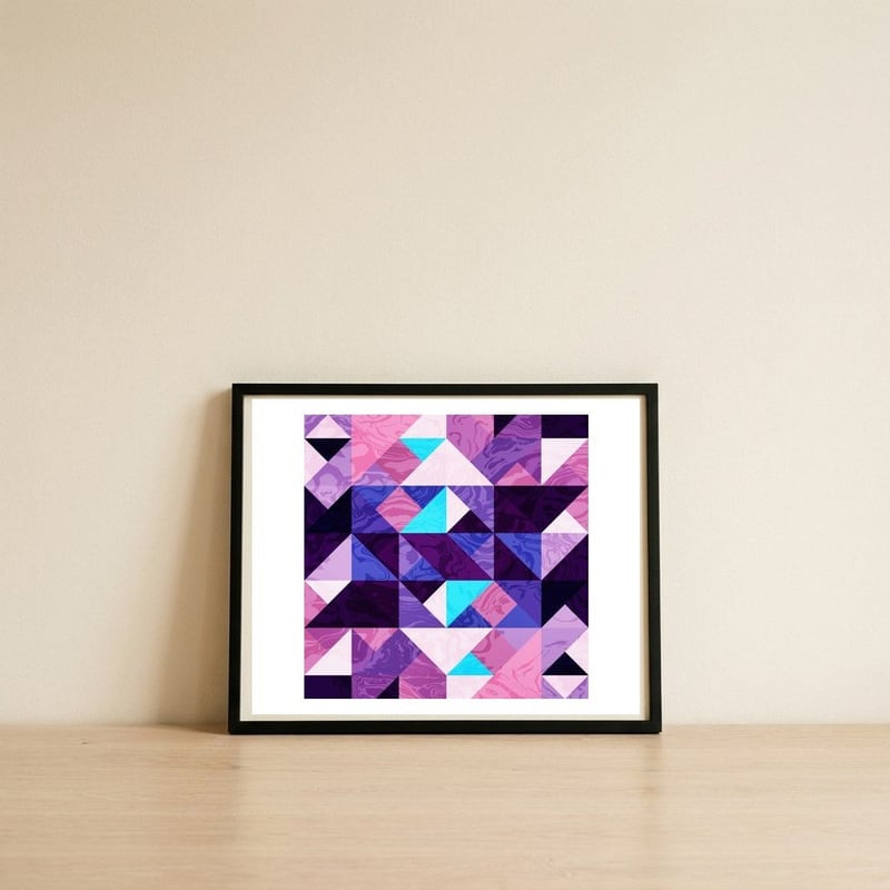 Geometric VII — framed, leaning against the wall