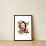 watercolor-asian-floral-butterfly-muse — framed, leaning against the wall thumbnail