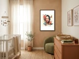 watercolor-asian-floral-butterfly-muse framed in a tender room thumbnail