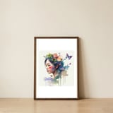 watercolor-asian-butterfly-whispers — framed, leaning against the wall thumbnail