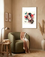 watercolor-asian-blooming-butterflies framed in a tender room thumbnail
