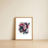 watercolor-asian-midnight-butterflies — framed, leaning against the wall thumbnail