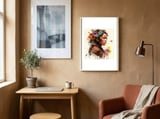 floral-native-warrior-woman-autumn-colors framed in a focused room thumbnail