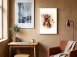 floral-native-warrior-woman-dreaming framed in a focused room thumbnail
