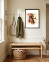 floral-native-warrior-woman-dreaming framed in a relaxed room thumbnail