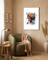 tropical-indonesian-woman-with-butterflies framed in a tender room thumbnail