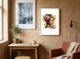 tropical-floral-indonesian-woman-glow framed in a focused room thumbnail