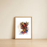 tropical-floral-woman-profile — framed, leaning against the wall thumbnail