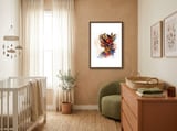 tropical-floral-woman-profile framed in a tender room thumbnail