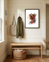 tropical-floral-woman-profile framed in a relaxed room thumbnail