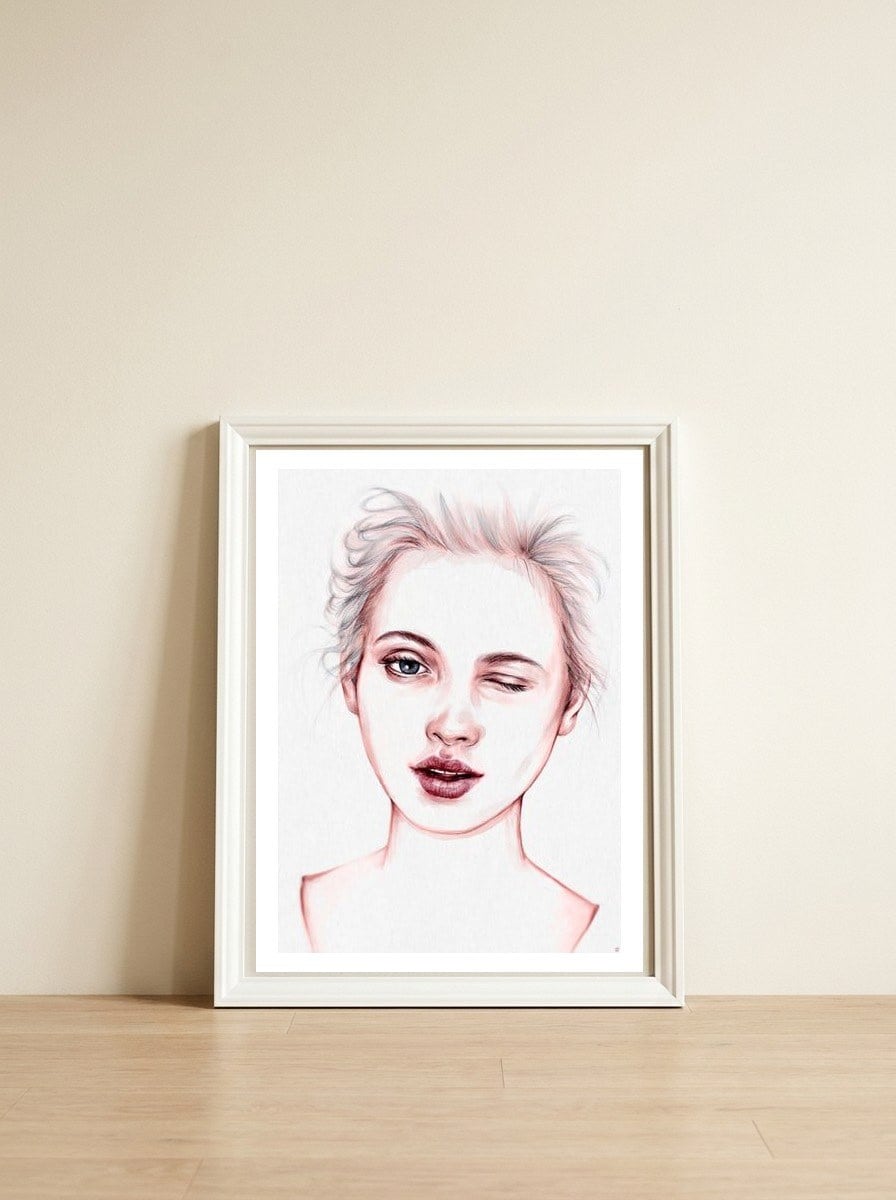 Just Kidding — framed, leaning against the wall