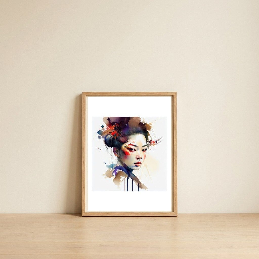 ember-bloom-modern-geisha — framed, leaning against the wall