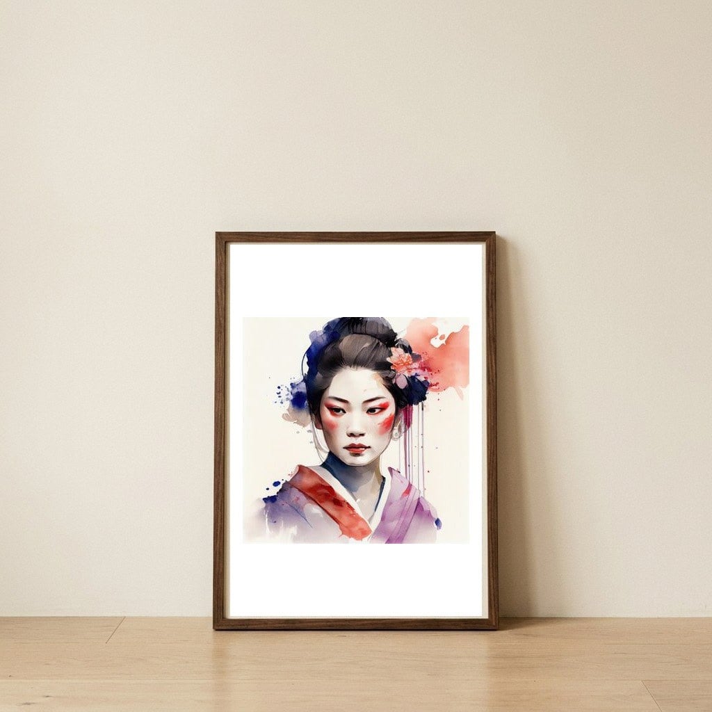 violet-wash-modern-geisha — framed, leaning against the wall