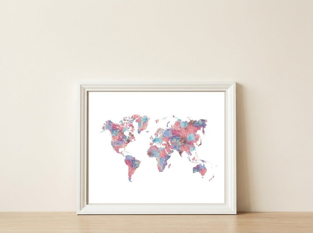 Wanderlust (White) — framed, leaning against the wall
