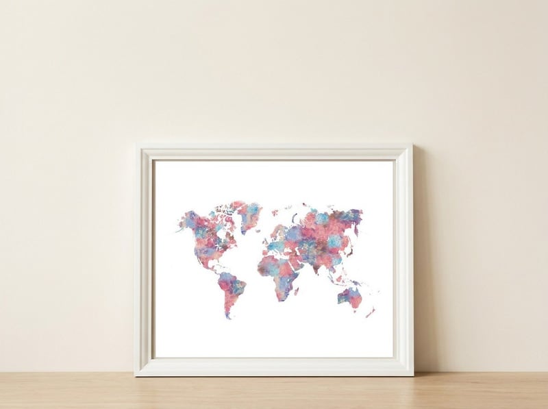 Wanderlust (White) — framed, leaning against the wall
