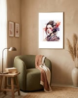 crimson-accent-modern-geisha framed in a tender room thumbnail