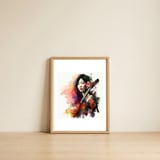 floral-guitarist-portrait — framed, leaning against the wall thumbnail