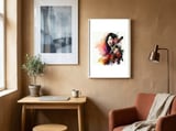floral-guitarist-portrait framed in a focused room thumbnail