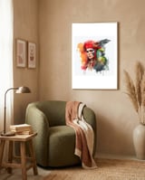 crimson-pirate-and-macaw framed in a tender room thumbnail