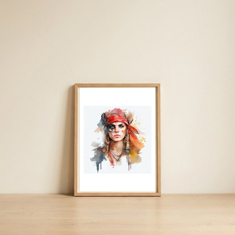 defiant-pirate-queen — framed, leaning against the wall