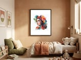 Watercolor Tropical Woman #2 framed in a playful room thumbnail