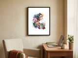 serene-tropical-profile-watercolor-portrait framed in a focused room thumbnail