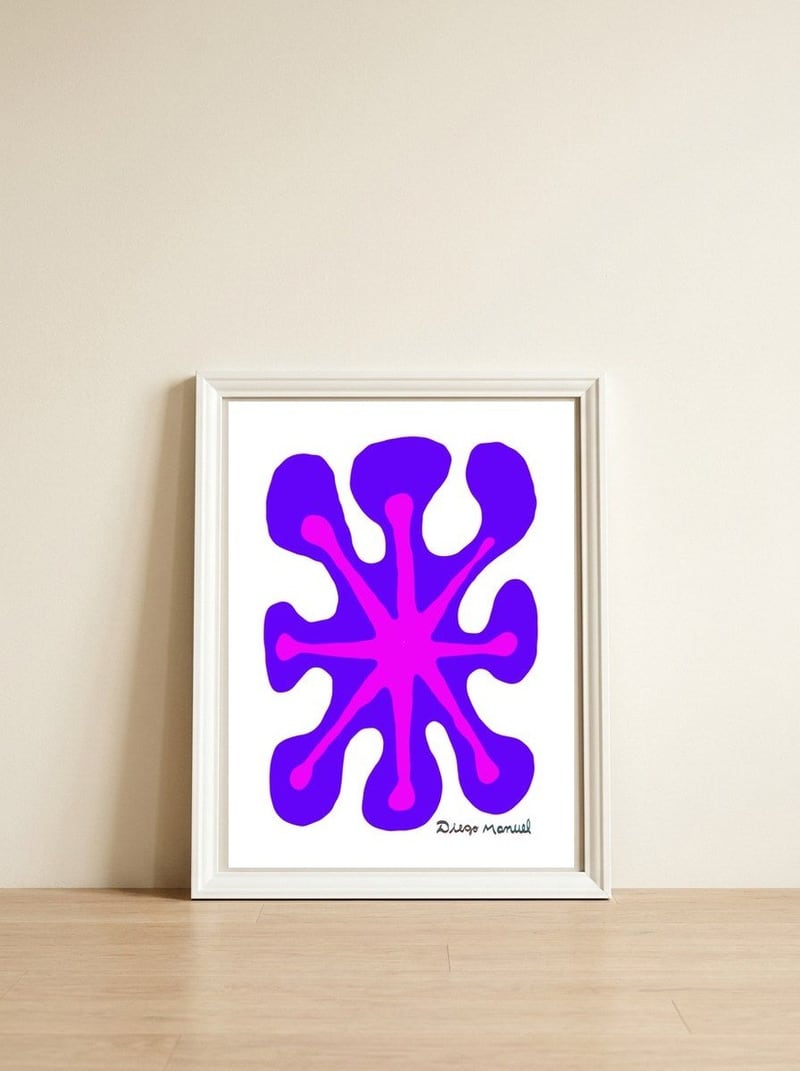 Fuego 96 Copia — framed, leaning against the wall