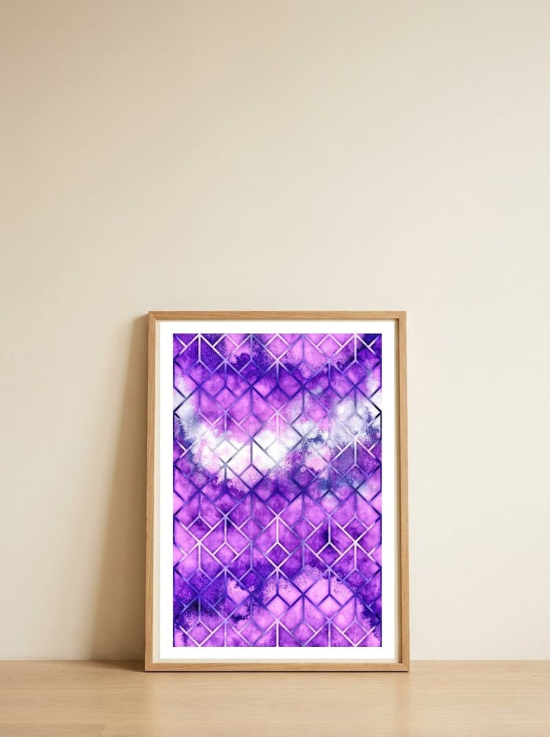 Pattern LXVII — framed, leaning against the wall