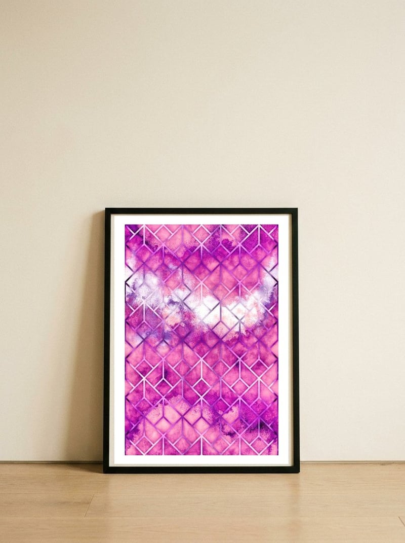 Pattern LXVI — framed, leaning against the wall