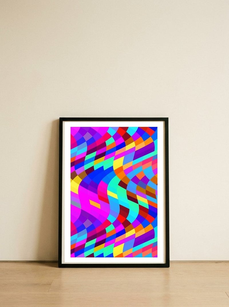 Pattern LXVIII — framed, leaning against the wall