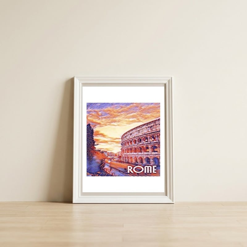 Rome Colosseo, Italy — framed, leaning against the wall