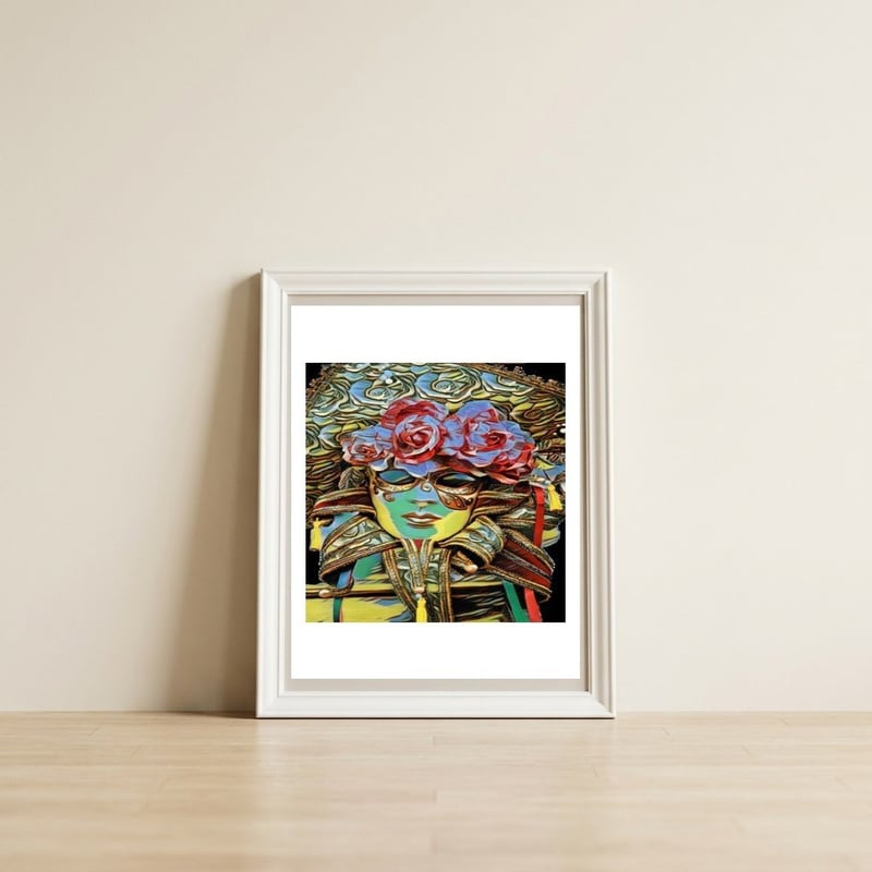 Venetian Mask - Venezia Carnival — framed, leaning against the wall