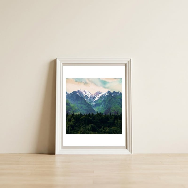 Escaping from woodland heights I — framed, leaning against the wall