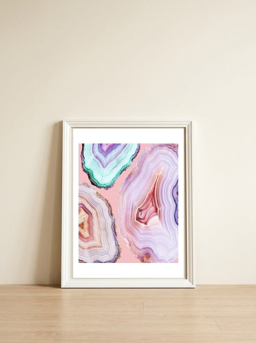 Mineral Agates #Glam collection — framed, leaning against the wall