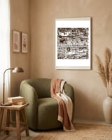 Antique Oriental Town Map  framed in a tender room thumbnail