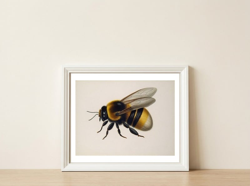 Bumblebee Vintage Illustration — framed, leaning against the wall