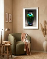 Antique Cosmic Vase Digital AI Art framed in a tender room thumbnail